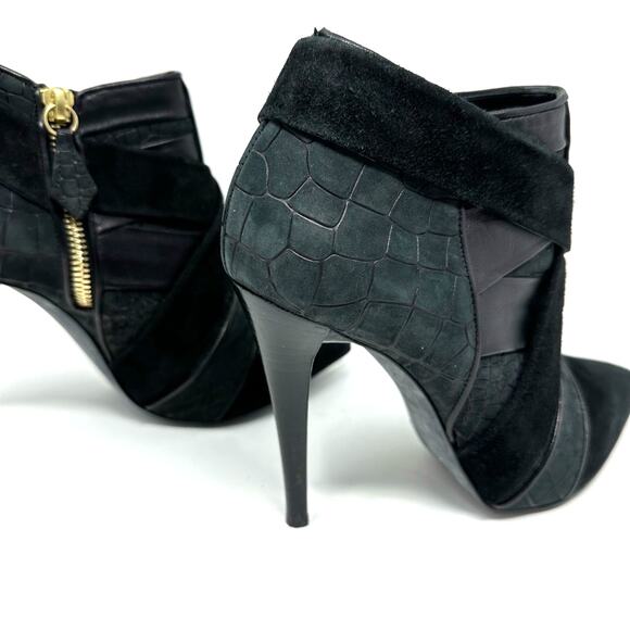 Narcisco Rodriguez Suede Animal Print Ankle Boots Booties - Picture 5 of 14